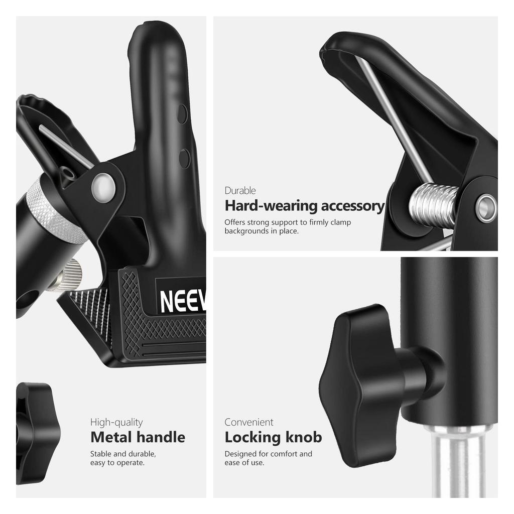 Neewer 2Pcs Photo Studio Heavy Duty Metal Clamp Holder with 5/8" Light Stand Attachment for Reflector