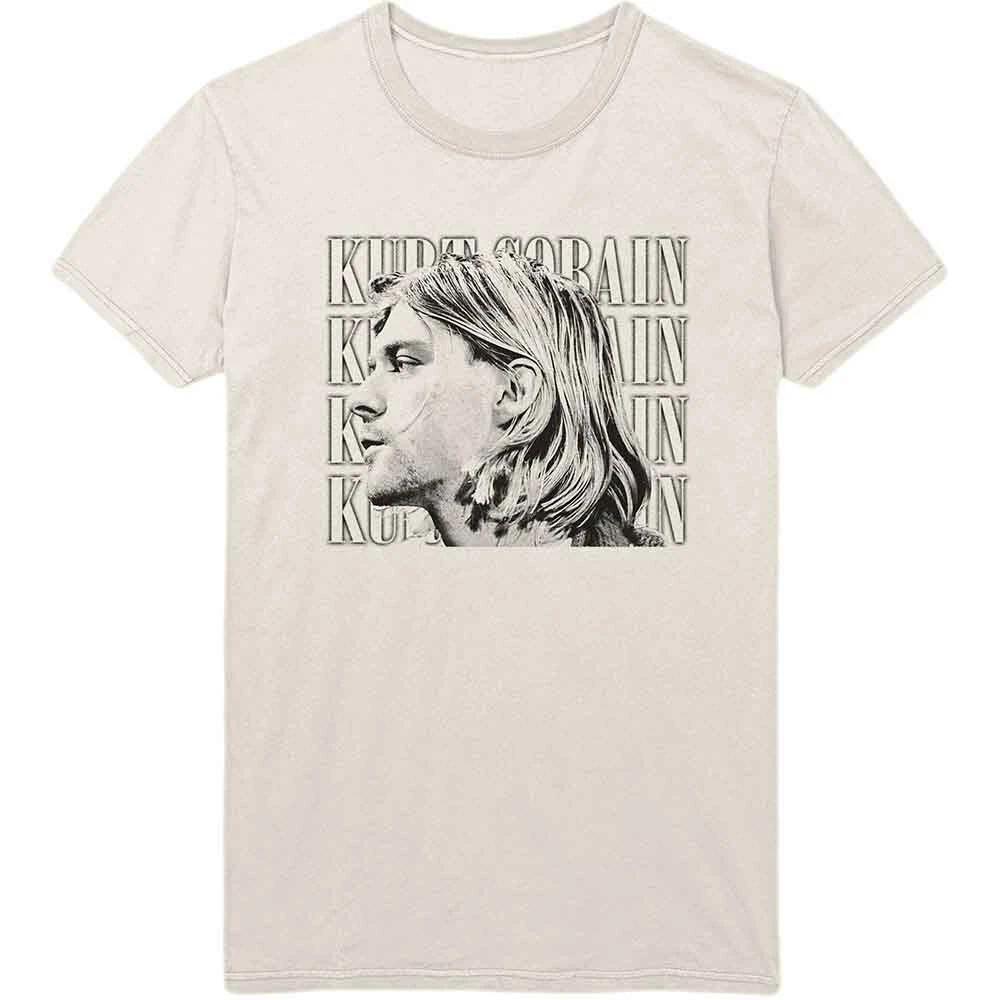 Kurt Cobain 'Contrast Profile' Natural T shirt - NEW nirvana