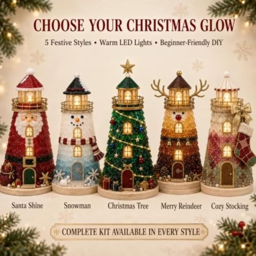 LED Lights Christmas Lighthouse Kit DIY 3D Christmas Craft Beginner-Friendly