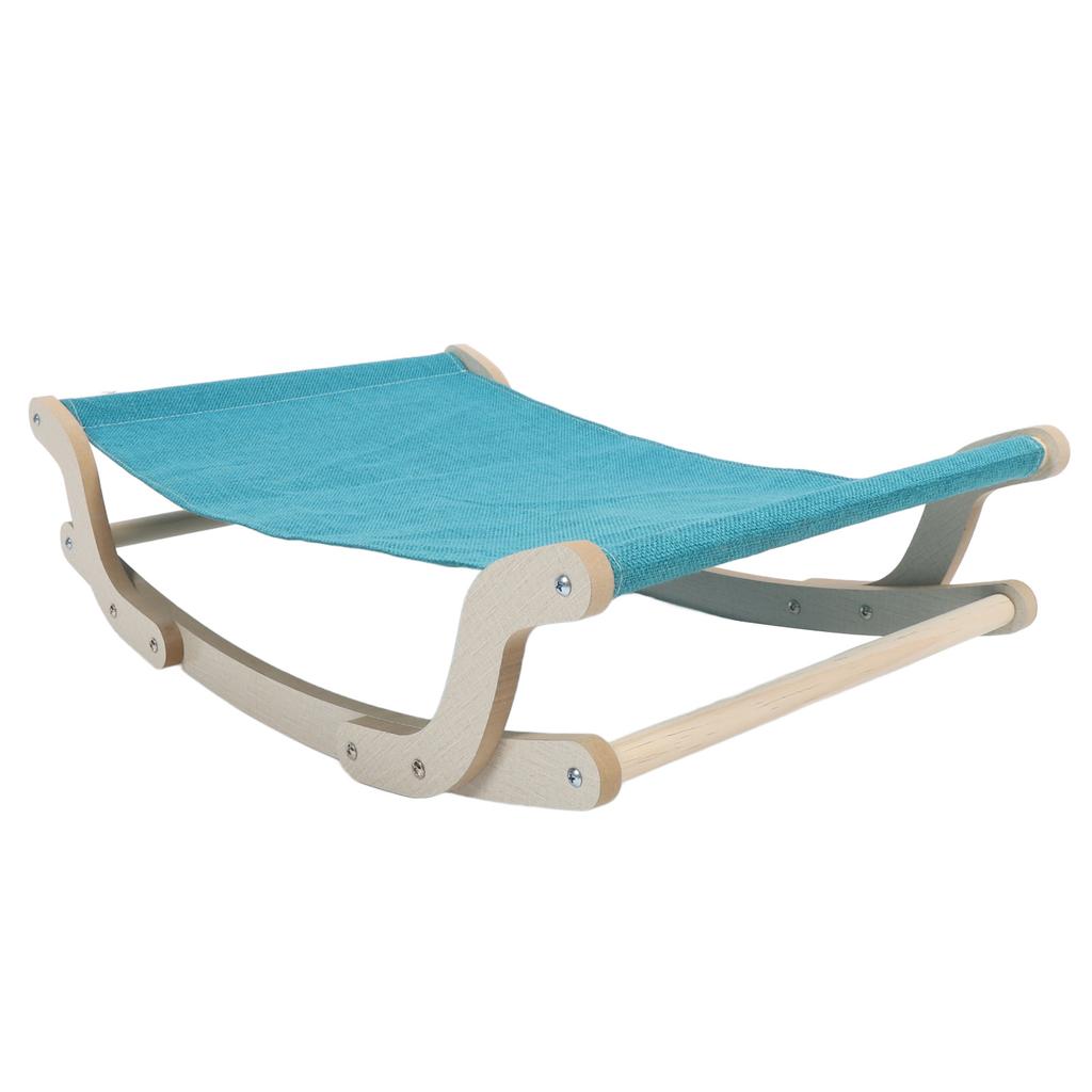 Elevated Cat Hammock Breathable Easy Assembly Washable Wooden Cat Swing Bed for Indoor