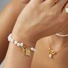 Women Beaded Alloy Bracelets Suitable For Holiday Occasions Irregular Imitation Pearl Bracelets Gold Charms