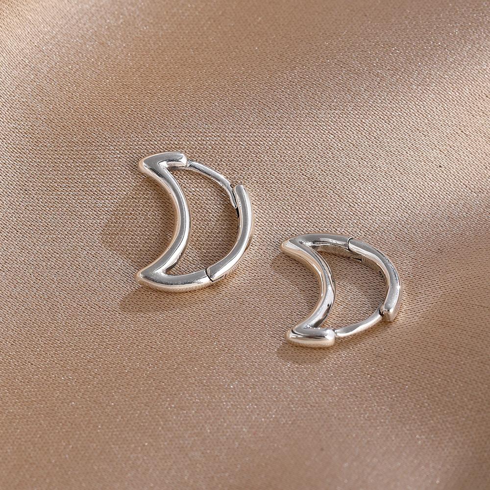 Набор сережек из стерлингового серебра 925 пробы "Звезда и Луна", Дизайн с инкрустацией Солнце, Луна, Звезда/Цирконий, Винтажные Стильные Пусеты и Серьги-Хуги для Женщин