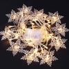 Home Outdoor Holiday Christmas Decorative Wedding String Fairy Curtain Garlands Strip Party Lights(19 Snowflake String)
