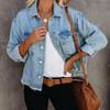 Denim Jacket Women, Street Hipster Loose Short Jacket with Raw Edges