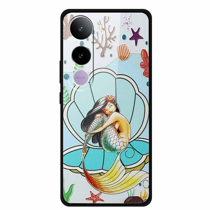 Tempered Glass Cases For Vivo Y400 5G Case 6.67" Painted Hard Back Cover Soft Bumper For Vivo Y 400 2025 Protective Phone Case