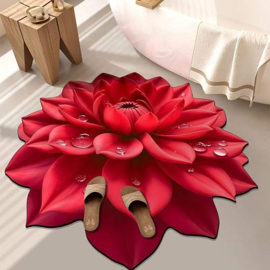 Диатомовая земля коврик для пола 3D реалистичный цветочный дизайн коврик для ванной нескользящий абсорбирующий коврик быстросохнущий