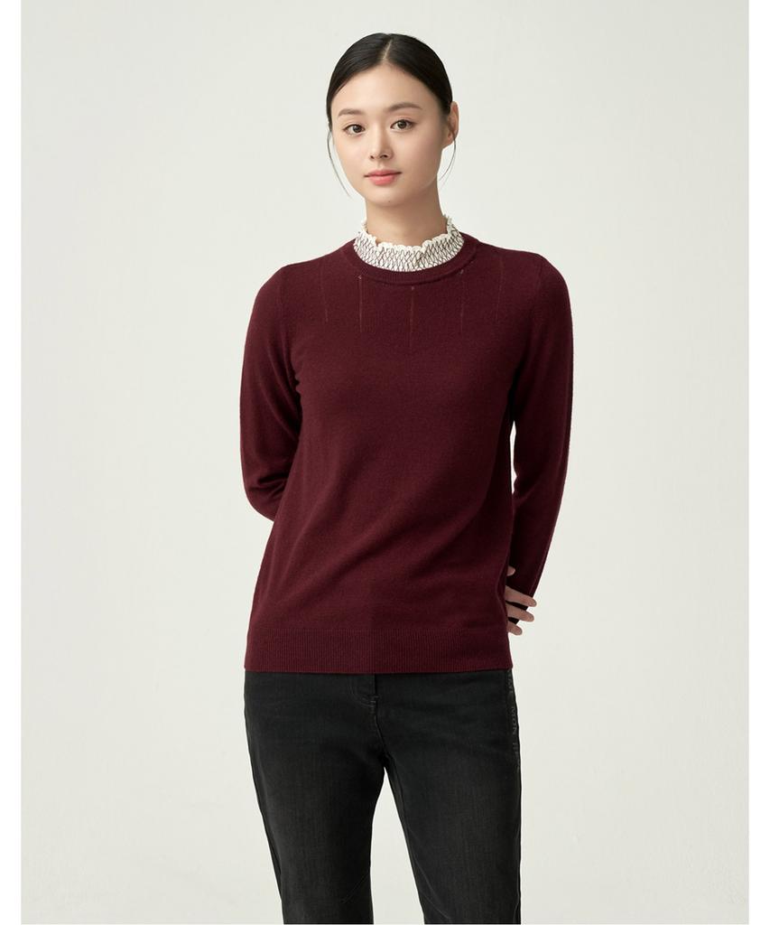 OLIVIALAUREN Smocking Embroidery Neck Pullover_Vocblxwa111