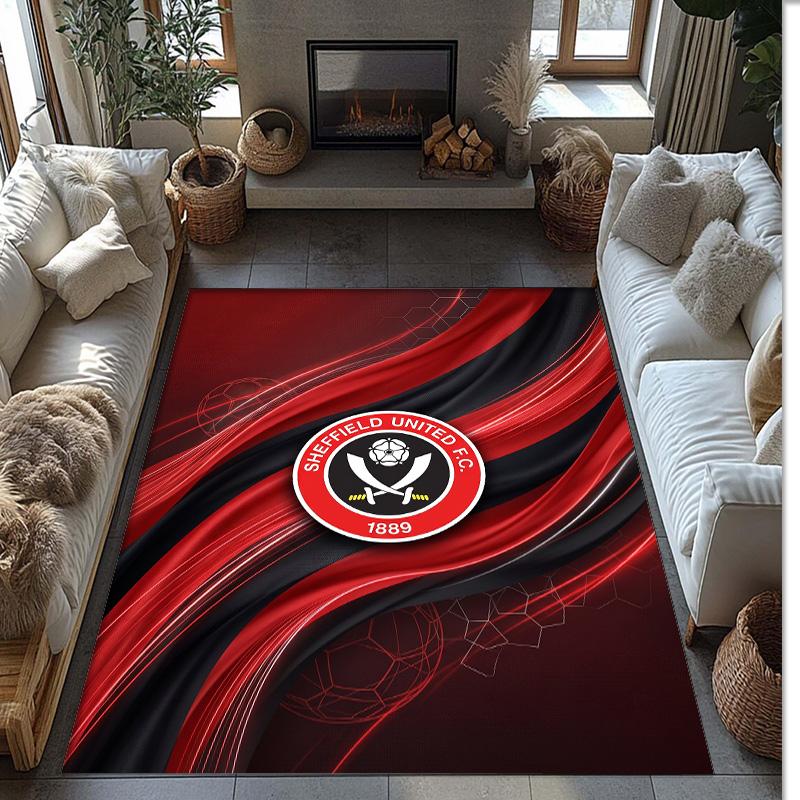 Футбольный принт Sheffield United, Ковер из хрустального бархата, Удобный, Впитывающий воду, Нескользящий, Ковер для пола в помещении