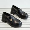 Мода Классический британский стиль Женские туфли-лодочки 2024 Весна Новое поступление Острый носок Низкий каблук Кожаная обувь