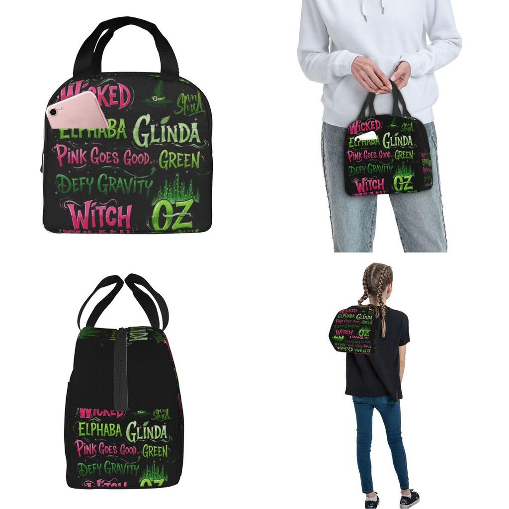 Aesthetic Wicked For Good Insulated Lunch Bag Food Container Portable Cooler Thermal Lunch Boxes For Picnic