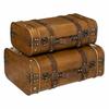 Set of 2 Bruce STORAGE BOXES brown VINTAGE