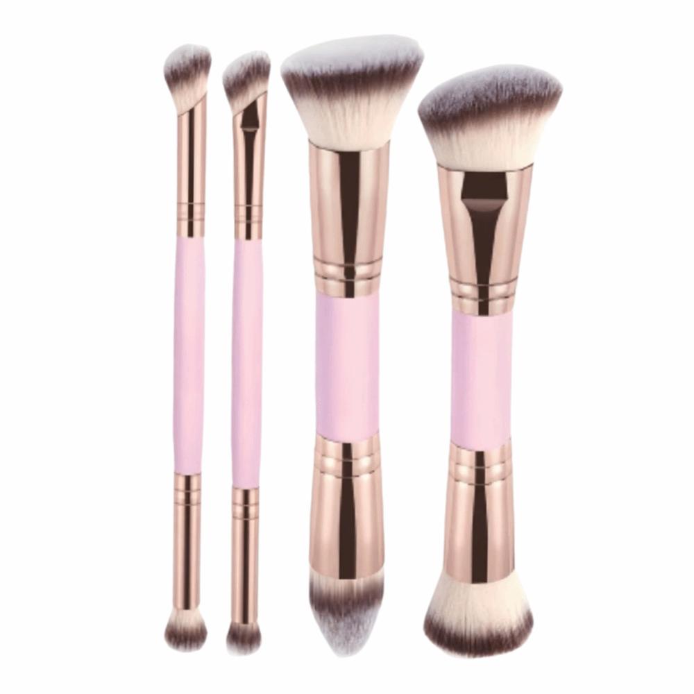 2/4/5Pcs Flat Top Dual-ended Makeup Brushes Soft Bristle Foundation Brush Set  Beginner Makeup