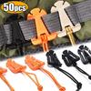 Fixing Webbing Straps Clips with Elastic Rope Durable Tactical Gear Secure Triangular Buckle Backpack Clamp Carabiner Gear Tools