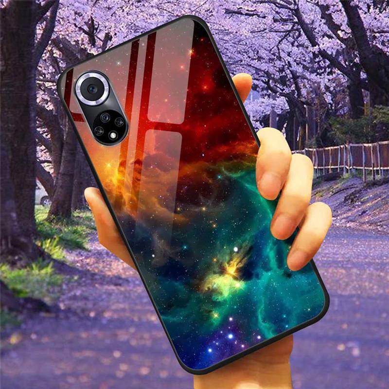 Чехол для Honor 50 Pro Закаленное Стекло Звездный Мрамор Жесткая Задняя Крышка для Телефона Huawei Honor 50 Чехлы Honor50 Защитные