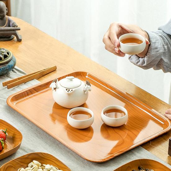 Блюдо для костей, имитация дерева, сервировочные подносы, пластиковая фруктовница в японском стиле