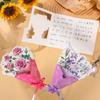 10pcs Folding Bouquet Greeting Card Carnation Invitation Card Flower Gift Card  Mother's Day