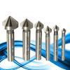 6pcs /set Round Shank 3 Flute 90 Degree HSS Chamfer Chamfering Cutter End Mill Tool Countersink Drill Bit Set 6.3-20.5MM