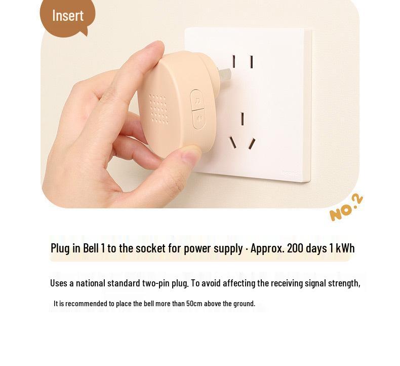 Nordic Cute Wireless Doorbell for Bedroom and Main Door - Lucy & Pete Design