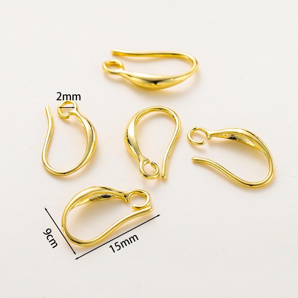 Французские D-образные медные крючки для серег и гвоздики с позолотой 14к/18к - аксессуары для изготовления украшений своими руками