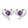 Korean Style Bestselling Heart Stud Earrings: White Copper with Silver Plating