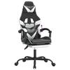 Gaming Chair with Footrest Black and White Artificial Leather