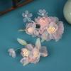Original Design Purely Handmade Purple Hot Flower Butterfly Silk Yarn Pair Clip Hairpin Accessories Women's Hanfu Headdress
