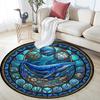 Marine Life Glass Round Area Rug Under Office Chairs Bedroom Living Room Home Decor