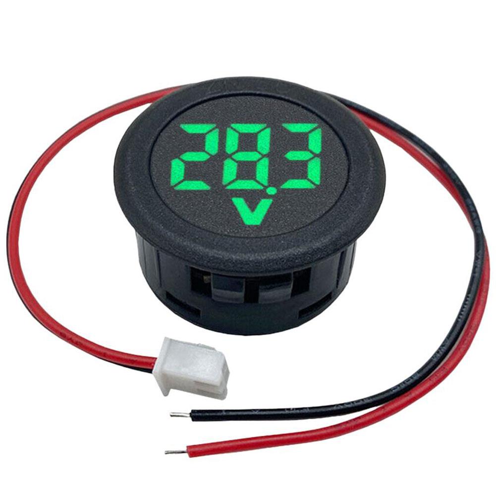 DC 4-100V DC Digital Voltmeter Head Reverse Connection Protection LED Digital Display Round Voltmeter Head Small Volt Test Tool