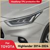 Для TOYOTA Highlander 2014-2024 Защитная пленка для фар автомобиля из прозрачного ТПУ, пленка для изменения цвета передних фар