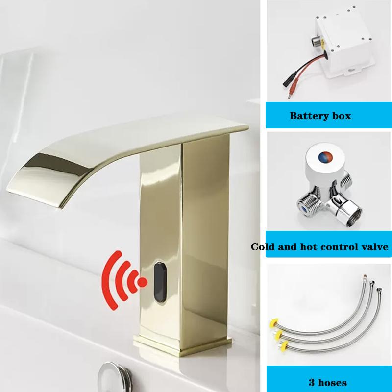 Роскошный матовый черный сенсорный смеситель для ванной холодной и горячей воды, монтируемый на раковину, короткий и высокий