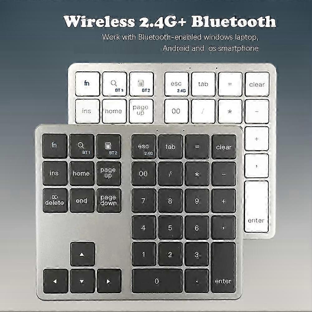 2.4G Wireless Bluetooth Number Pad, 35 Keys Portable Numpad for Laptop, PC, Windows, Mac - Remote Numeric Keypad