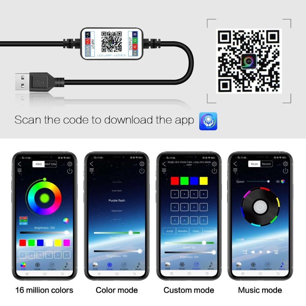 Светодиодный рождественский декоративный атмосферный светильник RGB IC с интеллектуальным управлением Bluetooth, цветочный венок, красочный декор для домашней вечеринки