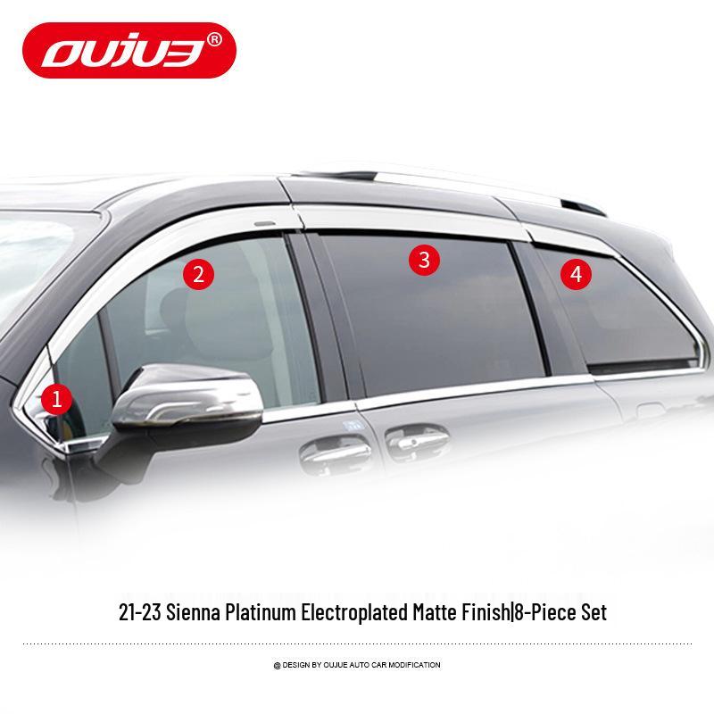 Suitable Electroplated Rain Guards & Window Visor Strips for 2021 Toyota Sienna