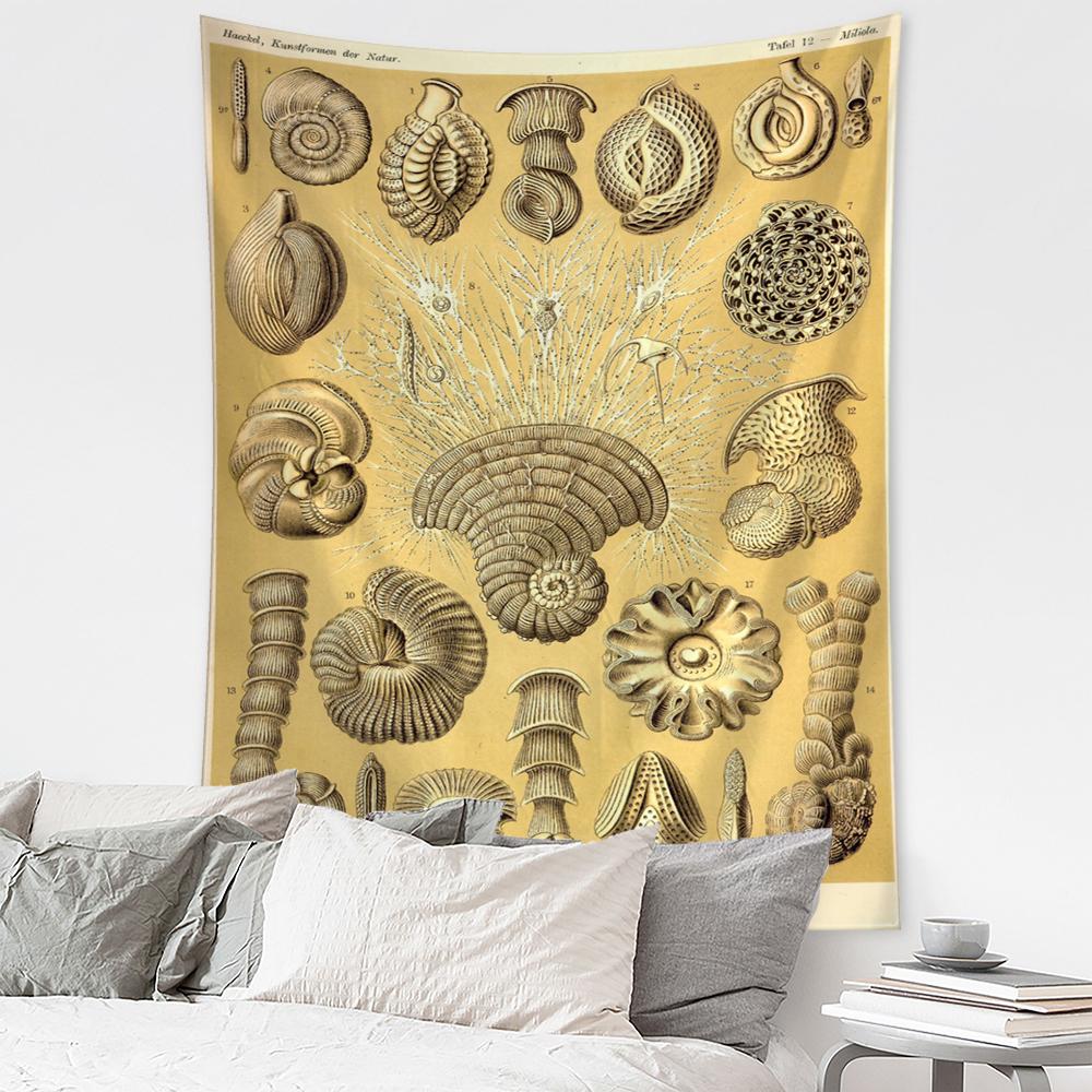 Карта идентификации подводных насекомых, настенный гобелен в богемном стиле, психоделическое колдовство, искусство, загадочный домашний декор