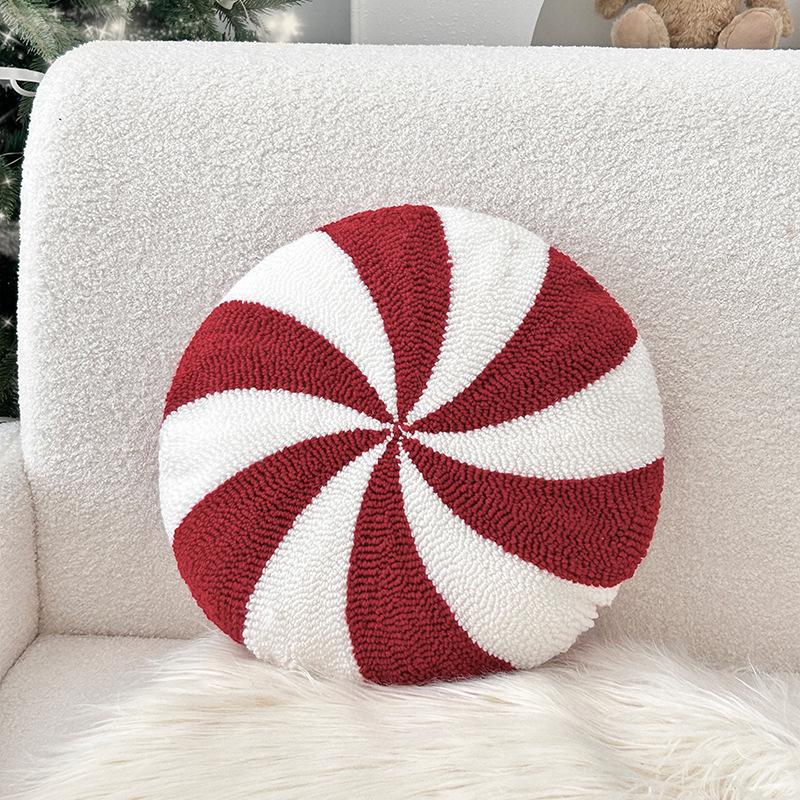 Snowflake Candy Embroidery Christmas Pillow - Creative Irregular Sofa Cushion