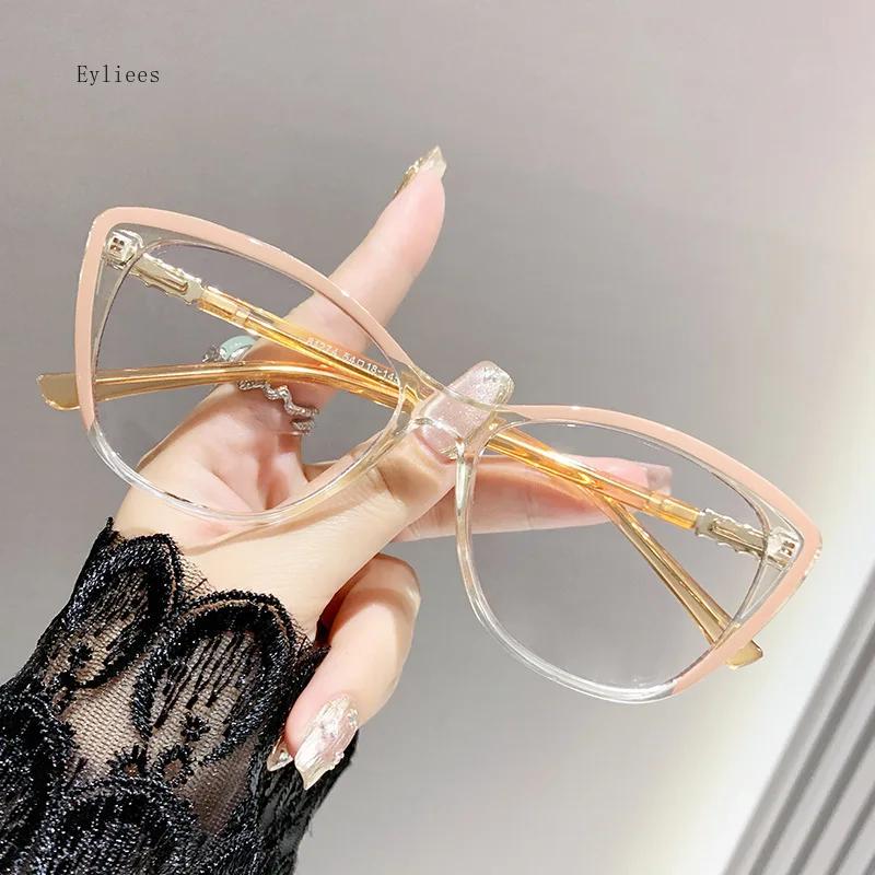 Мужские Женские Роскошные Фотохромные Солнцезащитные Очки Кошачий Глаз Сверхлегкие Меняющие Цвет Очки для Близорукости Модные Очки для Близорукости 0 ~ -4.0