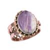 Natural Tiffany Stone Gemstone Two Tone 925 Sterling Silver Gift Ring S.9 z0Q05