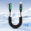 Charging Cable with Digital Display 480Mbps Data Transfer Universal Type-C 90-Degree Elbow