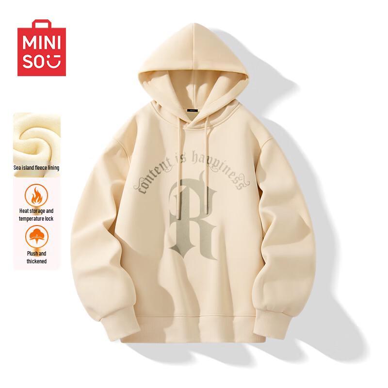 MINISO Men's 2024 American Style Hooded Fleece Sweatshirt