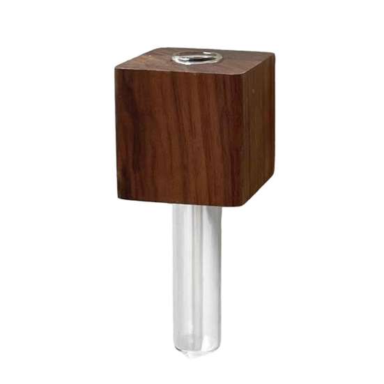 Wooden Test Tube Vase Refrigerator Magnet Hydroponic Plants Propagation Vase Planter Home