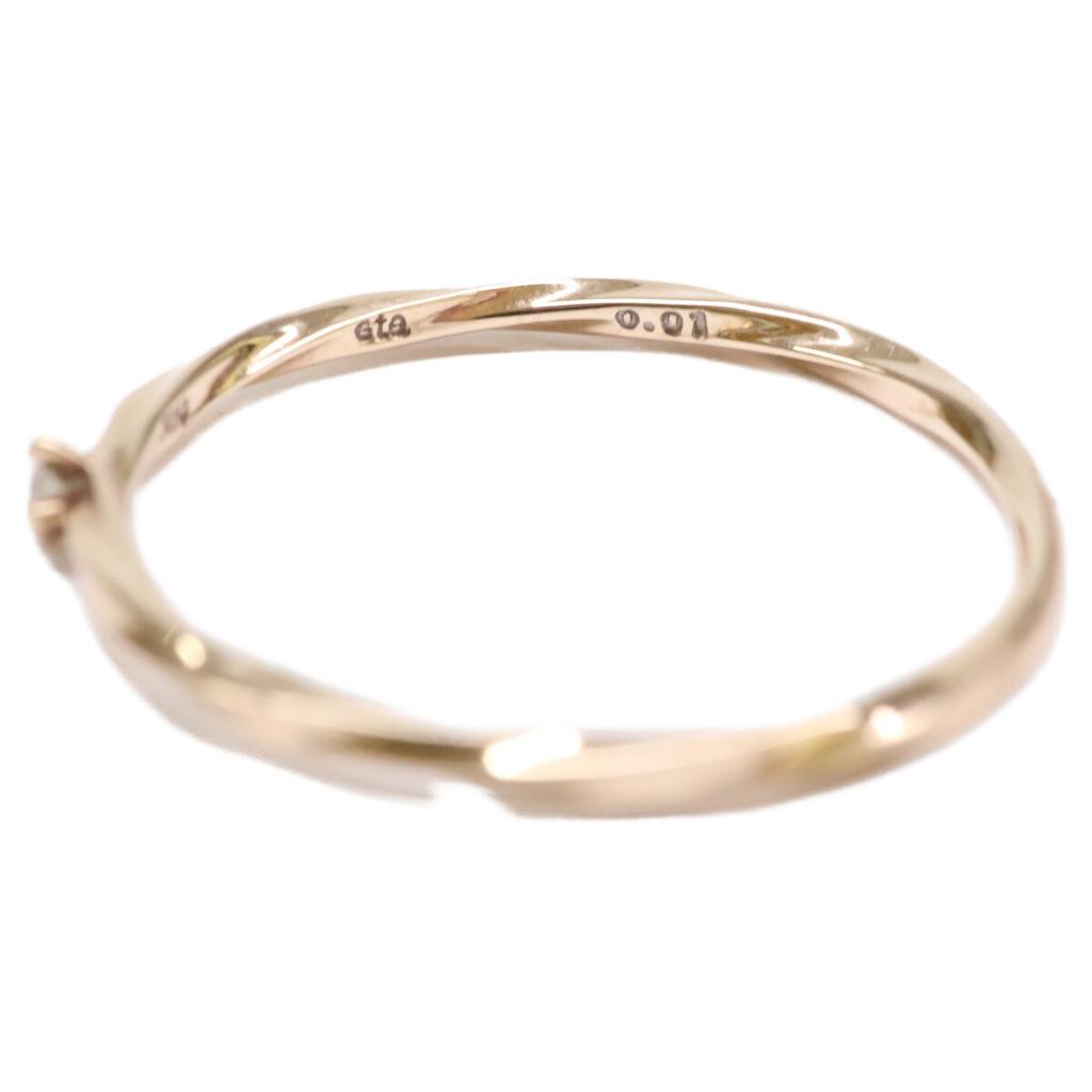 ete [Beautiful Condition] K10 0.01 Diamond Twist Ring ring goldUsed
