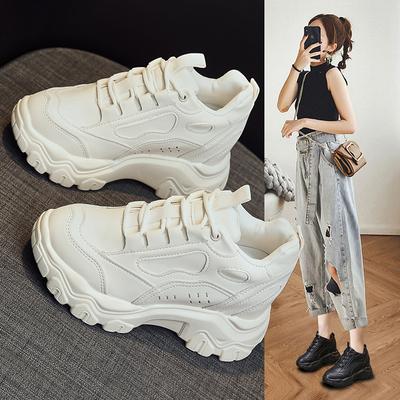 Внутренняя высота увеличивается папины туфли женские весна и осень 2025 новые толстые подошвы маленькие 9 см спортивные и повседневные женские туфли одинарные туфли