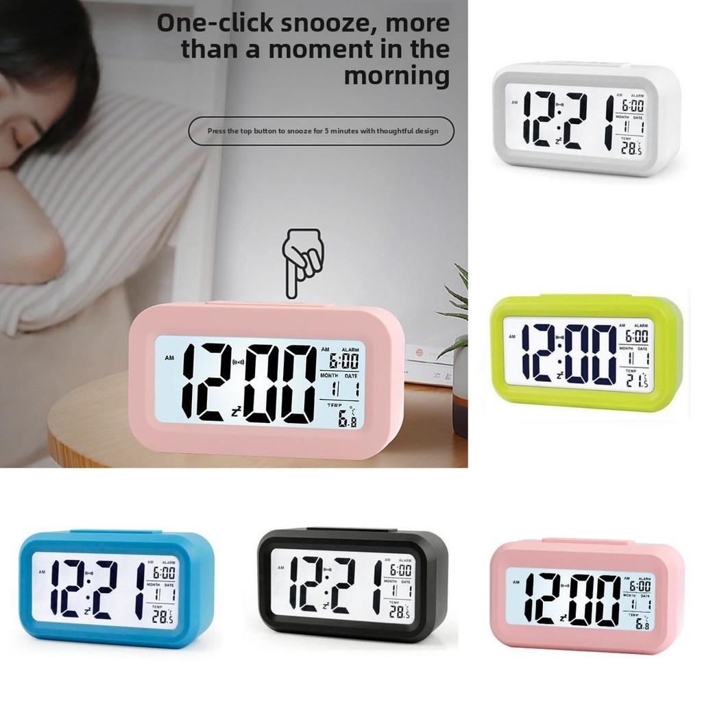Rechargeable Digital Alarm Clock With Smart Light Sensor Room Gift Decoration