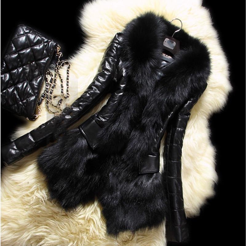 Женское повседневное пушистое пальто, черная куртка-пальто с меховым воротником