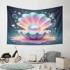 Glowing Pearl In Iridescent Shell Pattern Wall Hanging Tapestry Decorative Tapestry Home Decor for Bedroom and Living Room