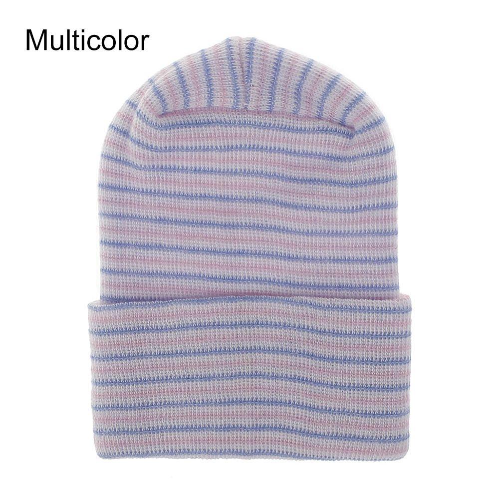 Cotton Nursery Cap Infant Striped Fetal Hat Newborn Hospital Cap Beanie Hat Baby Boy Girl Hat