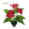 1 Pc Artificial Plants Red Anthurium Fake Flowers Lifelike Indoor Decoration Decor