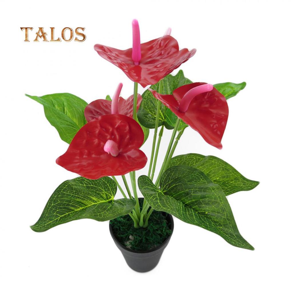 1 Pc Artificial Plants Red Anthurium Fake Flowers Lifelike Indoor Decoration Decor