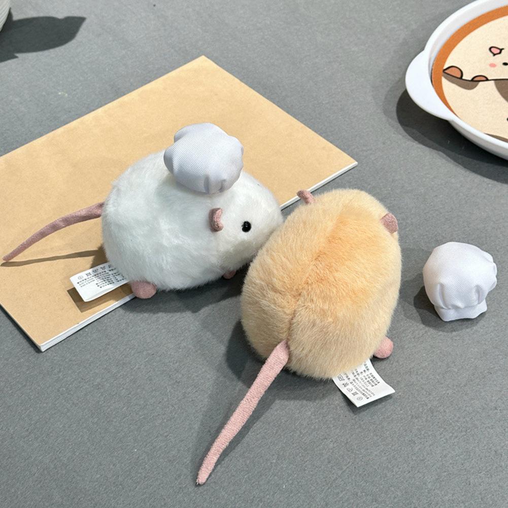 12CM Kawaii Cartoon Simulation Anime Flower Branch Mouse Stuffed Animal Plush Toy Children's Hamster Handmade Doll Festival Gift