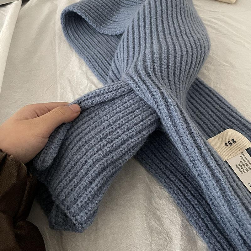 Scarf Designer Niche Macaron Candy Solid Color Cross Wool Fashion Ins Knitted Scarf